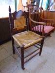 Wooden Chair with Rattan woven seat and back, 16