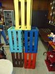 (5) ct lot painted wooden crates