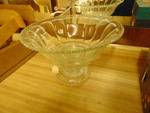 Large glass punch bowl with glass pedestal, 16