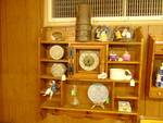 Curio Shelf with  clock and contents