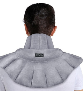 lot 10028 image: REVIX Microwavable Heating Pad for Neck Shoulders and Back, Microwave Heated Neck Wrap with Moist Heat, Weighted Neck Warmer, Light-Gray