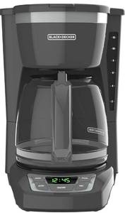 lot 10031 image: BLACKDECKER 12-Cup Digital Coffee Maker, CM1165GY, Programmable, Washable Basket Filter, Sneak-A-Cup, Auto Brew, Water Window, Keep Hot Plate, Grey