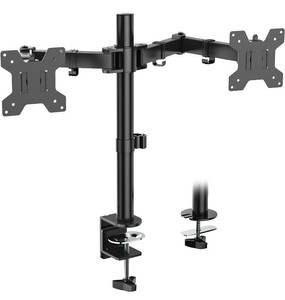 lot 10032 image: WALI Dual Monitor Desk Mount, Monitor Stand for 2 Monitors Up to 27inch, Dual Monitor Mount Max 22lbs for Home, Office, School (M002), Black