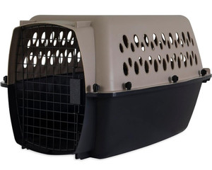 lot 10034 image: Petmate Vari Dog Kennel 24, Taupe & Black, Portable Dog Crate for Pets 10-20lbs, Made in USA