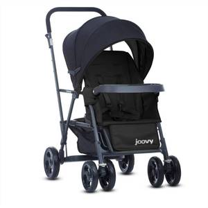lot 10037 image: Joovy Caboose Graphite Sit Stand Double Stroller - Black - Retail $249.99