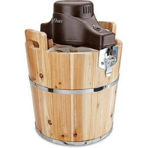 lot 10041 image: Oster 4 Quart Wooden Bucket Ice Cream Maker