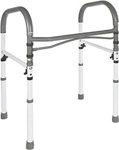 lot 10048 image: Vaunn Medical Bathroom Safety Toilet Rail Modern Gray