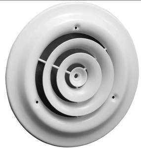 lot 10056 image: 8 Round Ceiling Diffuser Easy Air Flow HVAC Vent Duct Cover - White - Outer Dimensions 12