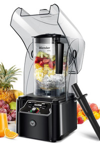 lot 10062 image: WantJoin Professional Commercial Blender With Shield Quiet Sound Enclosure 2200W Industries Strong and Quiet Professional-Grade Power, Self-Cleaning, Black