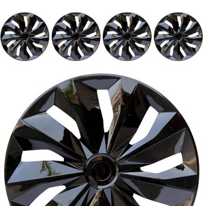 lot 10070 image: Hubcap Wheel Cover Replacement R16 Hub Caps Universal Wheel Rim Cover ABS Material Exterior Accessories Snap On Car Truck SUV -Set of 4 - 16-Inch, Black