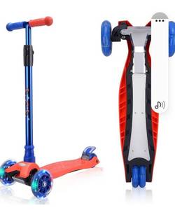lot 10076 image: 3 Wheel Kick Scooter for Kids Scooter, 4 Height Adjustable Pu Wheels Extra Wide Deck Best Gifts for Kids, Boys Girls