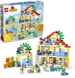 lot 10079 image: LEGO DUPLO Town 3 in 1 Family House 10994 Educational STEM Building Toy Set, Gift for Christmas for Toddlers Ages 3 and Up, Car Toy and 3 Floor House Lets The Whole Family Build, Play and Learn