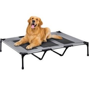 lot 10086 image: Indoor Outdoor Elevated Pet Bed, XL with Oxford Fabric, Textilene Mesh, Carrying Bag, Cooling & Portable, Dark Gray