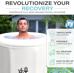 lot 10093 image: Portable Ice Bath Tub for Athletes 85 Gallons with Insulated Lid for Inflatable Ice Bath Cold Plunge Tub for Adults, 3 Layer Insulated Ice Bath Therapy for Recovery Easy to Assemble 31H (XL)