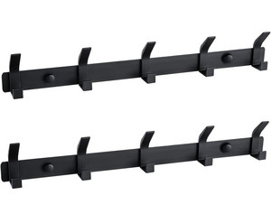 lot 10094 image: Coat Hook Towel Hooks Hat Rack Wall Hook Clothes Hooks Hanger Wall Mounted Heavy Duty Hook Rack Aluminum Alloy for Towel Bathroom Entrance Behind The Door Bedroom (5 Hook Black, 2-Pack