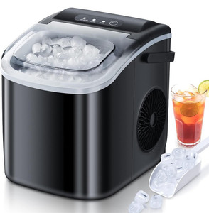 lot 10110 image: Countertop Ice Maker, Ice Maker Machine 6 Mins 9 Ice, 26.5lbs24Hrs, Portable Ice Maker Machine with Self-Cleaning, Ice Scoop, and Basket, Compact Ice Maker for HomeKitchenOfficeParty