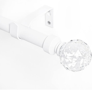 lot 10117 image: NICETOWN Drape Rods for Sliding Glass Door 66 to 120 with Classic Faceted Ball Finials for Bedroom Living Room Large Window, 1 inch Diameter Adjustable Length 72 to 144(6-12 Feet) Length, Matte White