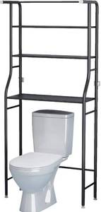 lot 10118 image: UDEAR 3 Shelf Bathroom Space Saver,Over The Toilet Rack,Bathroom Corner Stand Storage Racks Organizer Accessories,The Washing Machine,with Hanging Rod,Bathroom Tower Shelf,Black