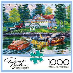 lot 11102 image: Buffalo Games 1000 Pieces Darrell Bush Cottage Retreat Puzzle