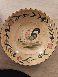 lot 12012 image: Yellow Rooster Serving Dish By HOME