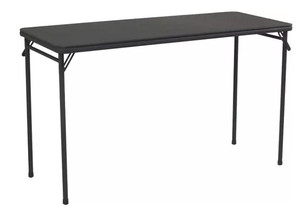 lot 12015 image: COSCO 20 x 48 Vinyl Top Folding Serving Table