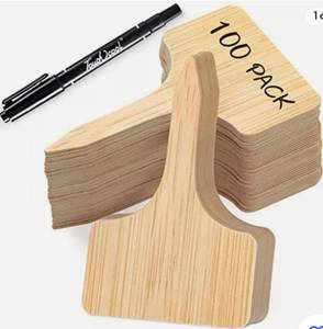lot 12024 image: 100 PCS Plant Labels, Waterproof Garden Signs, T-Type Plant Tags with Marker Pen