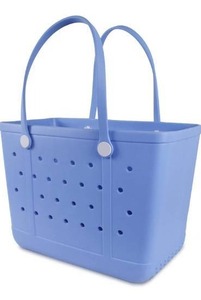 lot 12026 image: Beach Bag X Large Rubber Beach Tote Bag, Waterproof Washable Open for Women Croc Bag Hand Bag for Beach Pool Yoga