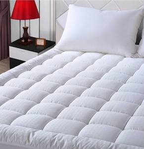 lot 12027 image: King Size Mattress Pad Pillow Top Mattress Cover Quilted Fitted Mattress Protector Cotton 8-21 Deep Pocket Cooling Topper (72x84 Inches, White)