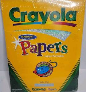 lot 12036 image: Crayola Papers Stardust Pattern Inket Printable 8 12 x 11 Open Box Contains 5 of 10 Sheets