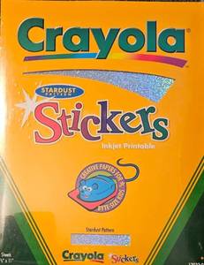 lot 12037 image: Crayola Stardust Pattern Stickers Inkjet Printable10 Sheetsart Craft