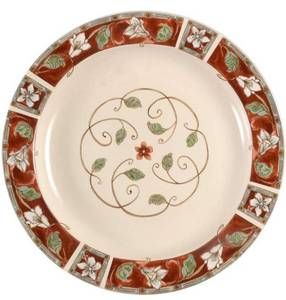 lot 18067 image: Pfaltzgraff Mission Flower Round Platter