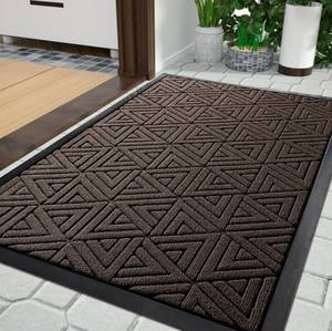 lot 27575 image: Yimobra Door Mat Outdoor Entrance, Heavy Duty Sturdy Front Welcome matt for Outside Home Entry, Doormat for Back Patio Floor Porch Garage Office, Low Profile, Easy Clean, Waterproof, 29.5 x 17, Brown