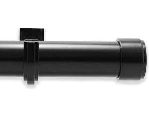 lot 27603 image: Luxury 6 ft Custom Curtain Rod - 1 14 Large Diameter - Premium Brackets & Endcaps - Nonadjustable Rods Connect for a Seamless Look - Tuxedo Black Finish
