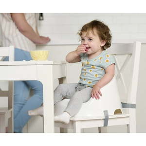 lot 27645 image: Regalo Baby Basics Booster Ages 6 Months & Up Secure 3 Point Safety Harness Baby Booster Seat White