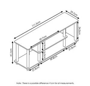 lot 27676 image: Furinno Turn-N-Tube No Tools 3D 3-Tier Entertainment TV Stand up to 50 inch TV, Round Tubes, French Oak Grey