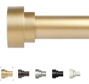 lot 27919 image: Gold Curtain Rods 72 to 144 Inch (6-12FT), 1 Inch Long Curtain Rod, Adjustable Heavy Duty Curtain Rods, Modern Decorative Drapery Rods, Telescoping Window Single Curtains Rods 36-150, Brass Gold