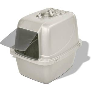 lot 35148 image: Van Ness Pets Odor Control Large Enclosed Cat Litter Box, Hooded, Pearl, CP6