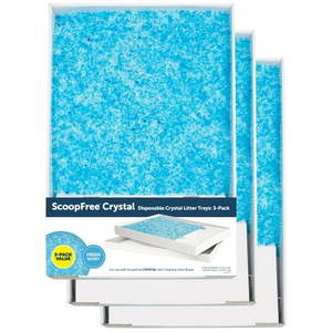 lot 35234 image: PetSafe ScoopFree Crystal Disposable Cat Litter Trays Fresh Scent Silica Crystals 3-Pack