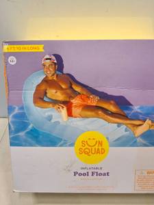 lot 1723 image: Inflatable Pool Float With Built In Cup Holder. Sun Squad