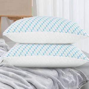 lot 1753 image: VAINOC Memory Foam Pillows Queen Size Set of 2, Adjustable Cooling Pillow for Side Back Stomach Sleepers with Washable Removable Cover
