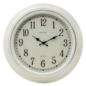 lot 1759 image: Kiera Grace Decorative Round Wall Clock, White