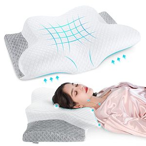 lot 1768 image: Misiki Cervical Memory Foam Pillow, Orthopedic Pillow Contour Pillow for Neck Pain, Cervical Ergonomic Pillow for Side Sleepers, Back and Stomach Sleep