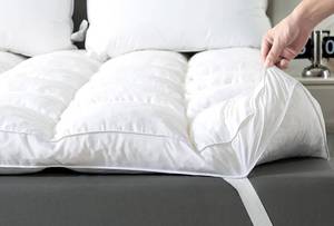 lot 1776 image: WhatsBedding 3 Inch Memory Foam Mattress Topper King Size for Pressure Relief, Premium Fluffy & Soft Shredded Memory Foam Filled Pillow Top, Anti-Slip Bottom, 4 Anchor Elastic Bands, 78x80