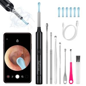 lot 1785 image: Ear Wax Removal with Camera, Earwax Remover Tool, 1296P FHD Wireless Ear Otoscope with 6 LED Lights, 6 Ear Spoon & 6 Traditional Tools Ear Wax Removal Kit for iPhone, iPad & Android Smart Phone