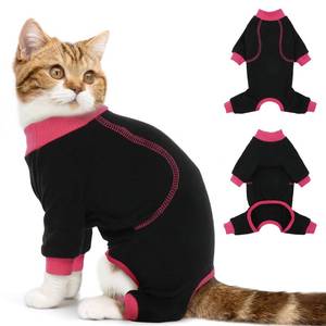 lot 1810 image: DENTRUN Cat Hair Sticky Onesie, Cat Recovery Suit for Female Male Cat After Surgery, Kitten Surgical Cone Alternative Shirts Hair Spreading Prevent Clothes, Cat Pajama Apparel for Cats Only, M