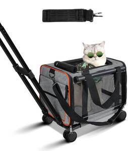 lot 1816 image: Gloryall Dog Cat Carrier with Wheels Foldable Pet Carrier Airline Approved with Telescopic Handle and Shoulder Strap, Protable TSA Approved Rolling Pet Carrier for Small Dogs Cats Under 20lb