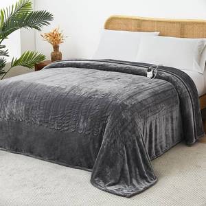 lot 1819 image: JKMAX Electric Heated Heating Blanket - Heated Bed Blanket King Size 100x90 with 10 Heating Levels 8 Hours Auto Off Fast Heating - Electric Blanket Ultra Soft Overheat Protection ETL Certified Grey
