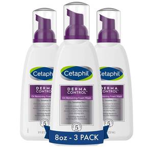 lot 1829 image: Cetaphil Pro Oil Removing Foam Wash, Foaming Facial Cleanser, Fragrance Free Formula Suitable for Sensitive Skin, 8 Fluid Ounce (Pack of 3)