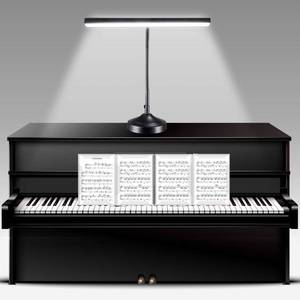 lot 1836 image: NovoLido LED Piano Desk Lamp, 2-in-1 Bright Flexible Table Lamp with Base & Clamp Interchangeable, 10W Architect Desk Lights for Home Office, 3 Color Modes, 30 Brightness Levels, Black