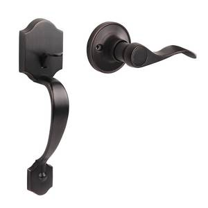 lot 1846 image: KNOBWELL Front Entry Door Handle, Entry Door Lock Handle Set, InteriorExterior Door Handle Set, Single Cylinder Door Handle Set LeftRight, Matt Black Front Door Lower Half Handle Lever